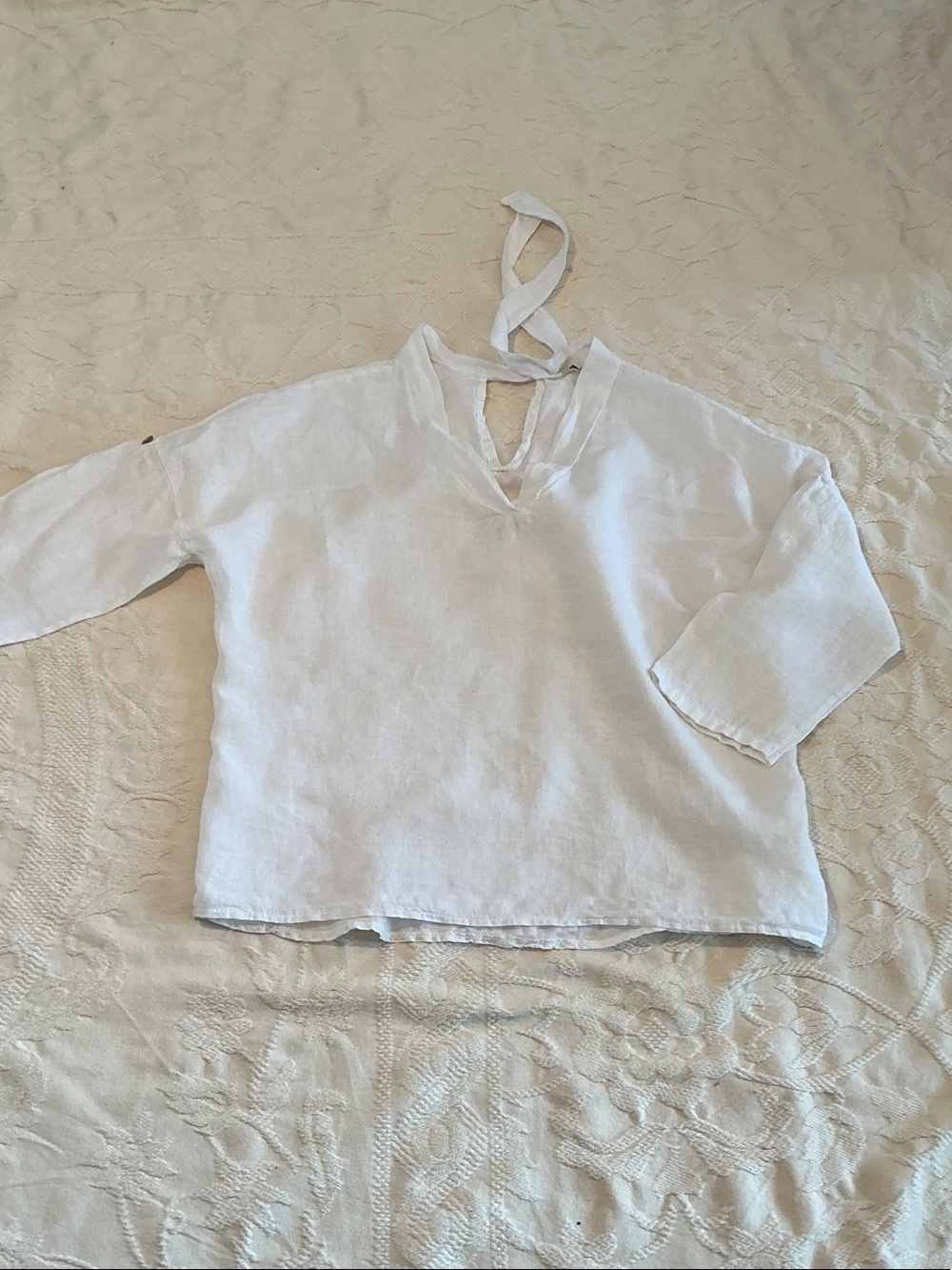 Tie back linen top